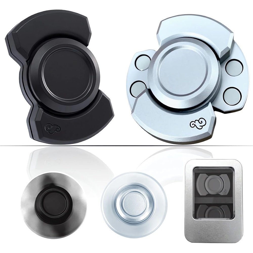 Alloy Metal Fidget Toys Adults,3-in-1 Silent Fidget Spinner,Stress Relief fidgets,Christmas Sensory Toys for Adult (2 Pcs)