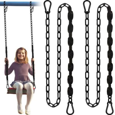 2Pcs 84" Hanging Swing Chain with 4 Carabiners, Stainless Steel Chains with PE Sleeves Anti-Tangle Safety Design, Heavy Duty Hang Hardware Kit for Hammock Chairs, Punching Bags, 660lb Capacity