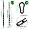 2Pcs 84" Hanging Swing Chain with 4 Carabiners, Stainless Steel Chains with PE Sleeves Anti-Tangle Safety Design, Heavy Duty Hang Hardware Kit for Hammock Chairs, Punching Bags, 660lb Capacity view 2
