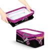 Ioracida Custom Cheer Storage Basket Bin with Name for Girls Room, Fabric Foldable Personalized Cheerleading Storage Box Organizer with Handles, Magenta Glitter view 3