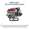 PLAYBUDDY V8 Engine Model for AX90104 SCX10 Capra VS4-10 Pro/Ultra Model Car, 3D Printing Resin Simulation Dynamic Engine Model Kit - KIT Version view 2
