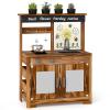 HONEY JOY Mud Kitchen, Cedar Wood Outdoor Play Kitchen for Toddlers, Acrylic Board, Removable Sink, 4 Planting Cups, Kitchen Accessories, Garden Time Mud Kitchen for Kids Outdoor Backyard view 1