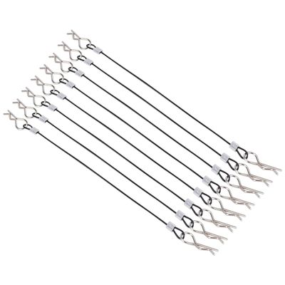 8Pack Metal Clip R Pin Rod with Steel Anti-Lost Rope RC Body Shell Clip Wire for 1/8 1/10 RC Car Compatible with Traxxas HSP Arrma Axial Redcat (Black)