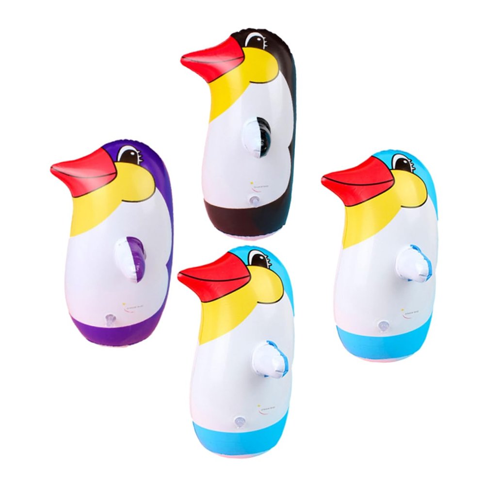 Mipcase 4pcs Penguin Tumbler Decor Inflatable Adorable Home Decoration Educational Animal Tumbler for Boys and Girls for Parties Weddings and Christmas Celebrations