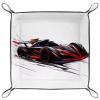 Dice Trays Black Race Car Holder Storage Box for Dice Games Like RPG DND, Microfiber Leather Dice Holder Portable Folding Rolling Dice Tray, 20.5x20.5cm view 1