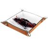 Dice Trays Black Race Car Holder Storage Box for Dice Games Like RPG DND, Microfiber Leather Dice Holder Portable Folding Rolling Dice Tray, 20.5x20.5cm view 2