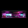 1/64 Neon Style LED Diorama Display Case - Compatible with Hot Wheels Matchbox Mini GT Diecast Cars, for Model Car & Figures Display and Storage (Vehicles Not Included) CP02 view 3