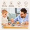 Tea Party Set for Little Girls 1-3 Kids Tea Set with Silicone Teapot Cups Coasters Carrying Scoop Wooden Tray, Kitchen Accessories Pretend Play for Girls Boys Age 3 4 5 (15 Pcs) view 2