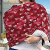 Muishi White Hand Drawn Heart Baby Car Seat Covers Carseat Canopy Soft Infant Stroller Cover Nursing Breastfeeding Covers for Girls Boys Newborn view 2