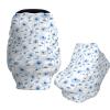 Muishi Blue Watercolor Style Flowers Baby Car Seat Covers Carseat Canopy Soft Infant Stroller Cover Nursing Breastfeeding Covers for Girls Boys Newborn view 1