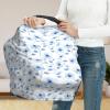 Muishi Blue Watercolor Style Flowers Baby Car Seat Covers Carseat Canopy Soft Infant Stroller Cover Nursing Breastfeeding Covers for Girls Boys Newborn view 4