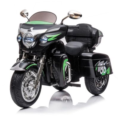 12V Electric Motorcycle for Kids Ages 3-8, 2 Seats Ride-On Motorbike with 3 Wheels, Bluetooth, USB, LED Light & Storage Box | Safe & Durable Kids Toy Vehicle, Black