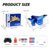 Blue RC Plane for Kids Upgrade F-22 Raptor Fighter RC Airplane Remote Control Airplane Toys 2.4 GHZ Smart 6-axis Gyro Stabilizer RTF RC Jet Aircraft Easy to Fly Outdoor Toy RC Glider for Beginners view 2