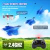 Blue RC Plane for Kids Upgrade F-22 Raptor Fighter RC Airplane Remote Control Airplane Toys 2.4 GHZ Smart 6-axis Gyro Stabilizer RTF RC Jet Aircraft Easy to Fly Outdoor Toy RC Glider for Beginners view 4