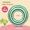 2PCS Floats for Adults Rrings Striped Pool Float Large Swim Ring for Adults,30 Inch Classic Striped Teens Adult Inner Tubes Summer Beach Bachelorette Party (M-Green Lollipop,2) view 2