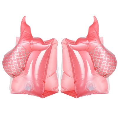 2 Pack Arm Floaties for Kids - Cute Cartoon Inflatable Pool Arm Floaties Swim Rings, PVC Arm Bands Floater Sleeves for Toddlers Children 3-5-6-12 Years (Watermelon) (Mermaid)