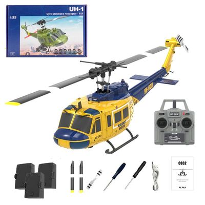 Actualia 1/48 RC Helicopter for Adults, RC ERA C032 UH-1 Huey 2.4G 6CH Gyro Stabilized Remote Control Aircraft with Altitude Hold & Optical Flow, One-Key Takeoff/Landing