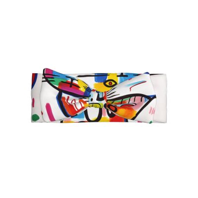 WZYCWB Graffiti Cat Pattern baby bow headband - Elastic and comfortable, suitable for photo shoots, parties, and daily wear
