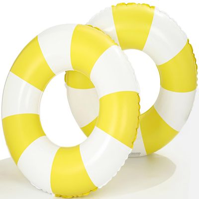 2PCS Floats for Adults Rrings Striped Pool Float Large Swim Ring for Adults,34 Inch Classic Striped Teens Adult Inner Tubes Summer Beach Bachelorette Party (Style,2)