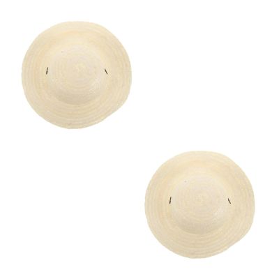 Baluue 2pcs Boy Girl Wheat Straw Sun Hat Blank Graffiti Craft Supplies for Boy Girl for Outdoor Activities Lightweight Comfortable for Beach Trips and Picnics