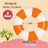 2PCS Floats for Adults Rings Striped Pool Float Large Swim Ring for Adults,34 Inch Classic Striped Teens Adult Inner Tubes Summer Beach Bachelorette Party (Orange Stripe,2) view 2