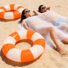 2PCS Floats for Adults Rings Striped Pool Float Large Swim Ring for Adults,34 Inch Classic Striped Teens Adult Inner Tubes Summer Beach Bachelorette Party (Orange Stripe,2) view 4