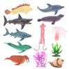 BESPORTBLE 12pcs Ocean Animals Models Realistic Figurines for Boy Girl Playtime for Home Decor and Educational Purpose Includes Jellyfish Octopus Seal and Dolphin view 1