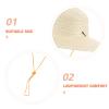 Baluue Sun Hat for Boys and Girls Outdoor Beach Uv Shield Adjustable Chin Strap Toddler Childrens Straw Craft Hat Beige view 2