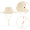 Baluue Sun Hat for Boys and Girls Outdoor Beach Uv Shield Adjustable Chin Strap Toddler Childrens Straw Craft Hat Beige view 4