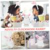 BESPORTBLE Wind-up Bunny Toy Interactive Jumping Soft Plush Design for Easter and Party Favors Compact and Fun for Boys and Girls and Adults view 3