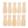 10 Pack Unfinished Wooden Peg Dolls, Smooth and Safe Hand Made Ornaments, Develop Handson Skills, Use Imagination, Schima Superba Material (65MM Girl) view 1