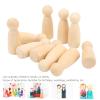 10 Pack Unfinished Wooden Peg Dolls, Smooth and Safe Hand Made Ornaments, Develop Handson Skills, Use Imagination, Schima Superba Material (65MM Girl) view 2