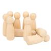 10 Pack Unfinished Wooden Peg Dolls, Smooth and Safe Hand Made Ornaments, Develop Handson Skills, Use Imagination, Schima Superba Material (65MM Girl) view 4