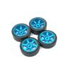 1/28 25mm Drift Tire Tyre Metal Rim Compatible with 284131 K969 K979 K989 P929 1:28 RC Car Upgrades Parts(Blue) view 1