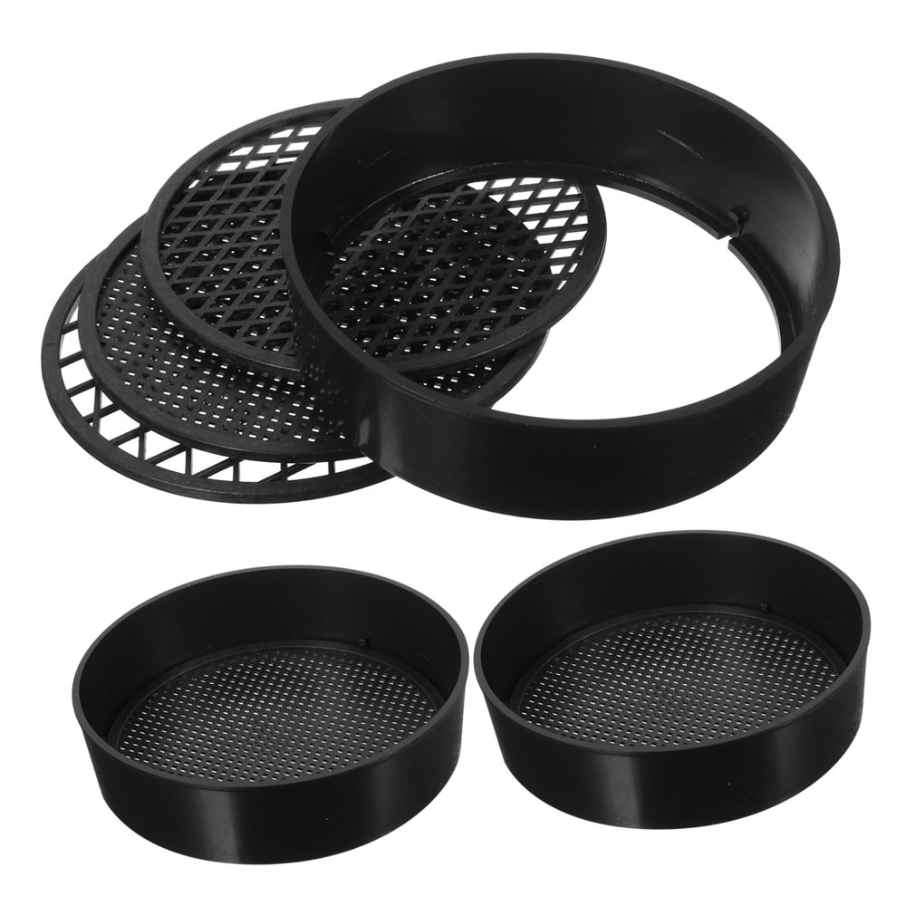 HEMOTON 3sets Gardening Mesh Sieve Set Sifting Pans Meshes for Gravel Sifting and Soil Separation