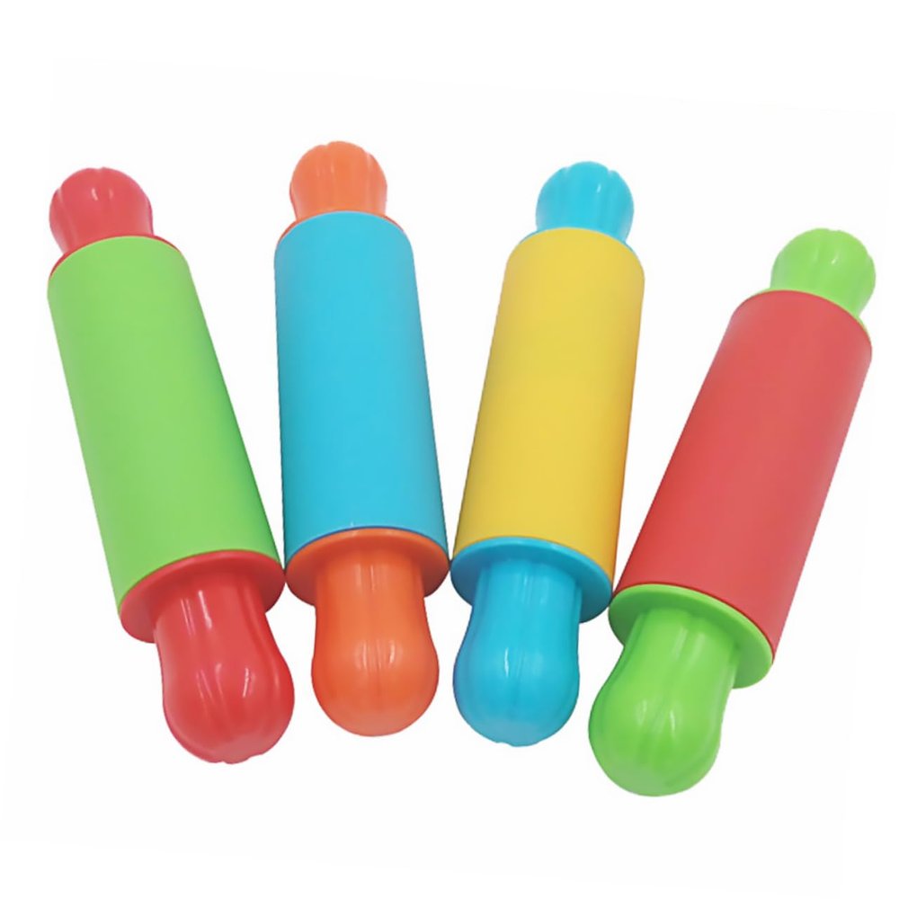 HEALEEP 4pcs Boys and Girls Clay Modelling Tools Food Grade Plasticine Rollers for Creative Diy Crafts Safe for Boy Girl Years Smooth Surface for Easy Cleaning