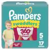 Pampers Diapers - Swaddlers 360 - Size 5, 17 Count, up to 100% Leakproof Comfy Dry Fit, Designed for Easy Changes, Pull On Baby Diaper view 1