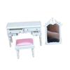 Abaodam 1set Scale Miniature Vanity Table Set with Stool Dollhouse Furniture for Bedroom and Living Room Decoration Lifelike Design and Detailed Craftsmanship view 1