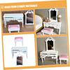 Abaodam 1set Scale Miniature Vanity Table Set with Stool Dollhouse Furniture for Bedroom and Living Room Decoration Lifelike Design and Detailed Craftsmanship view 3