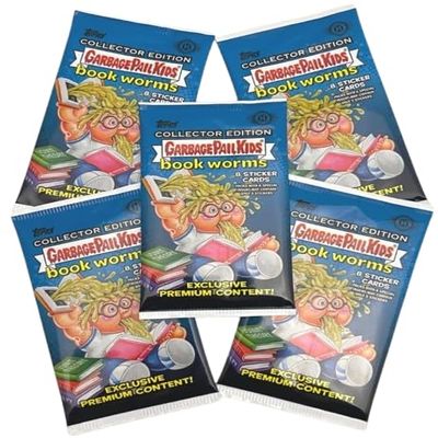 5 FOIL Packs Topps 2022 GPK Garbage Pail Kids Book Worms Collector Card Stickers