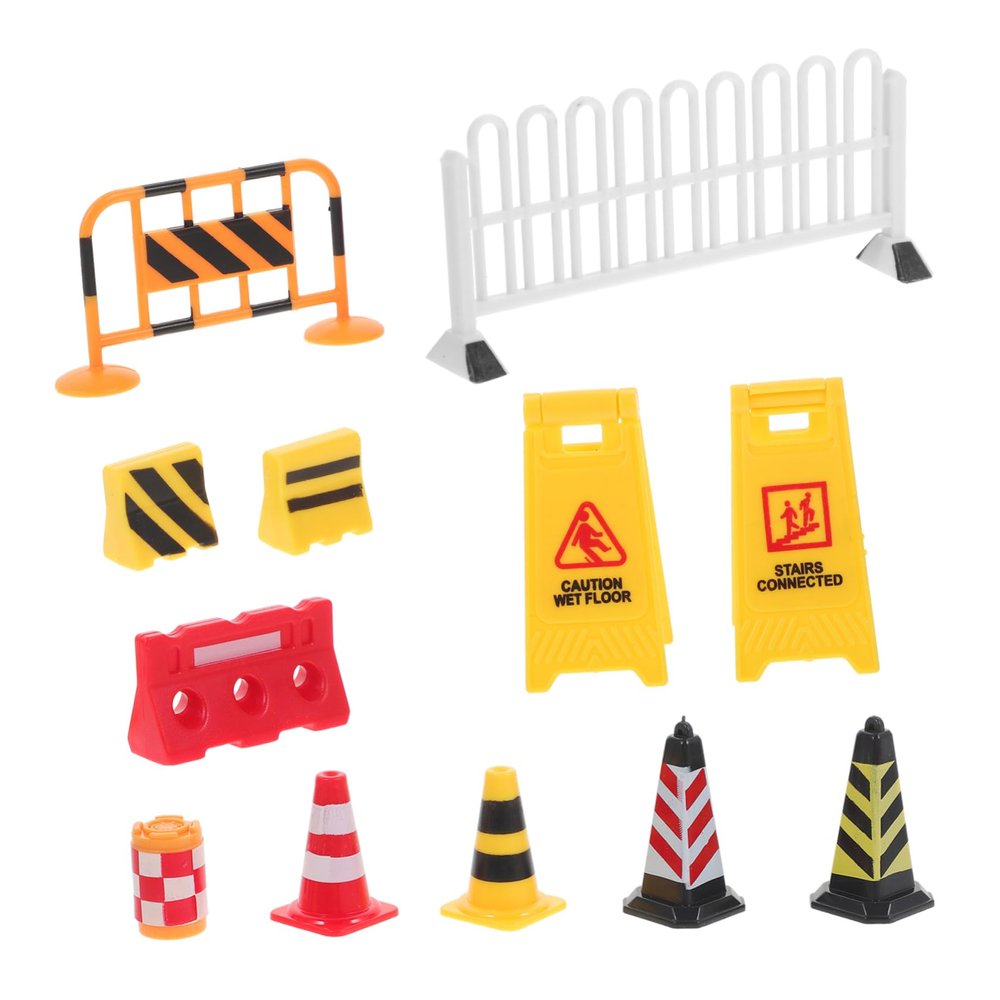 DECHOUS 1set Mini Traffic Road Block Simulation Toy for Educational Play Traffic Safety Understanding for and Imaginative Scenarios