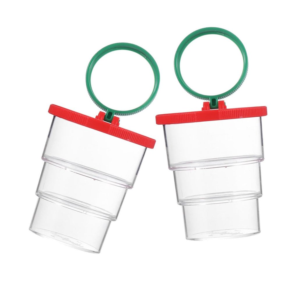 CIYODO 2pcs Insect Observation Case for Boys and Girls Experiment Box Magnifier Viewer Hands Exploration Toy for Observing Live Flowers and Objects