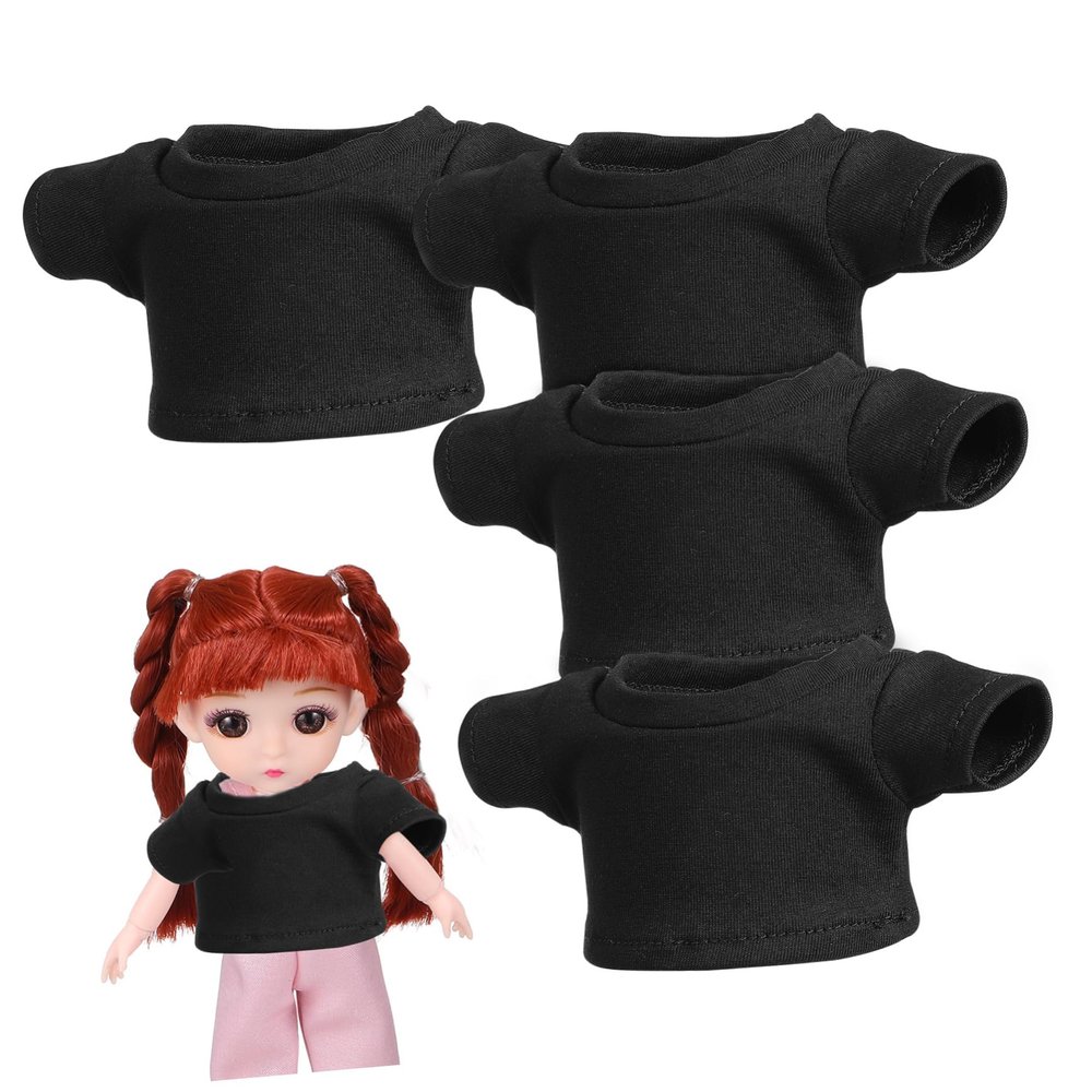HEALSOPTHY 4pcs Doll Short Sleeves T-Shirt Cotton Material for Dolls Costumes and Dress