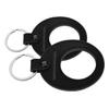 Ipetboom 2pcs Commemorative Coin Set Coin Holder Keychain Coins Holder Keychains for Coin Storage Lucky Holder Coins Chip Keychain Leather Black view 1