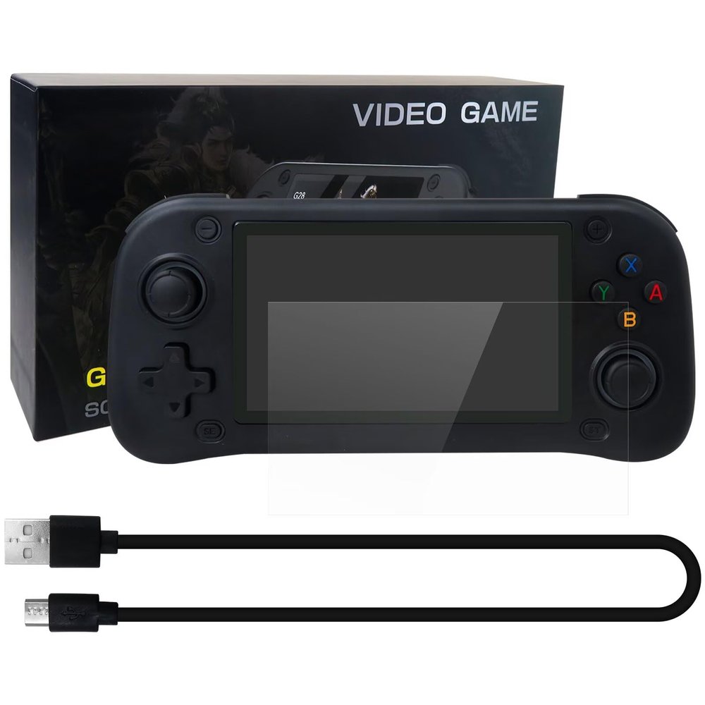 G28 Retro Game Console, 4.3-Inch HD Screen, Built-in 15000 Classic Game, Plug-and-Play, for PSP Handheld Game Console Supports Multiple Simulators, 64G (Black),Updated by Loner