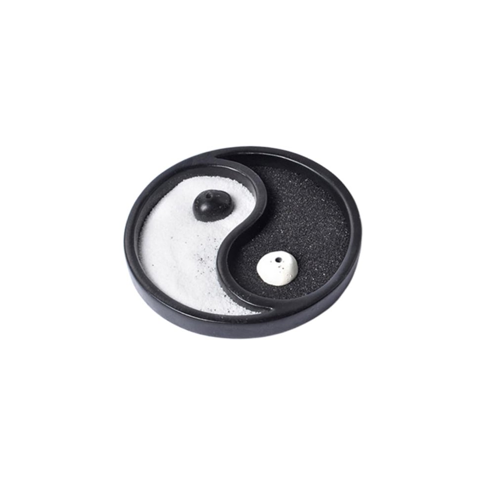 ABOOFAN Yin and Yang Trigram Sand Table Resin Crafts Black Decorative Household Ornament for Home and Office Housewarmings Birthdays and Anniversaries