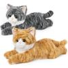 2Pcs Cat Stuffed Animals, Microwavable Stuffed Animal Adorable Fluffy Tabby Cat Plush for Warmth, Heatable Coolable Lavender Scent Cat Plush Toys, Cute Soft Cat Plushies for Kids Adults Girl Boy Gifts view 1