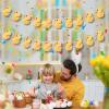 2pcs Duck Birthday Banner, Cute Cartoon Yellow Duck Garland Photo Backdrop Hanging Decor for Themed Birthday Party Supplies Decorations view 3