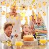 2pcs Duck Birthday Banner, Cute Cartoon Yellow Duck Garland Photo Backdrop Hanging Decor for Themed Birthday Party Supplies Decorations view 4