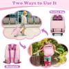 RZYLKA 2-in-1 Rolling Backpack for Toniebox 1&2, Pink Travel Carrying Case for Girls with Wheels Organizer Storage Bag, Holds for Toniebox, 30+ Tonies Characters, Headphones & Charger view 3